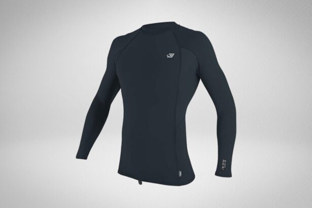 O'Neill Premium Skins long sleeve rash guard in black with a small logo on the chest