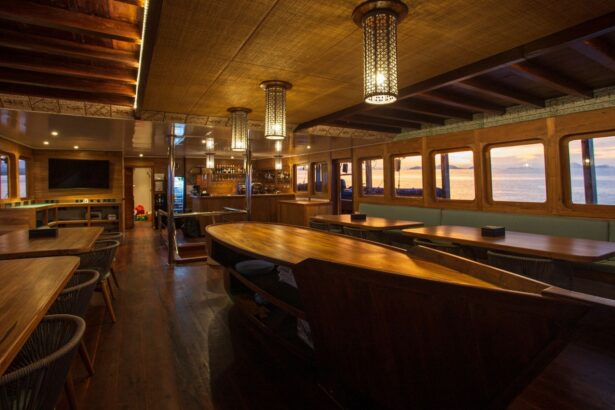 dining lounge and bar area aboard the Emperor Harmoni