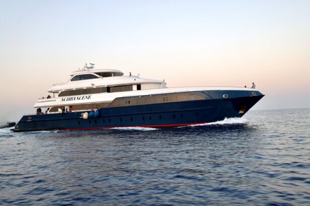 the All Star Red Sea liveaboard cruising at dusk