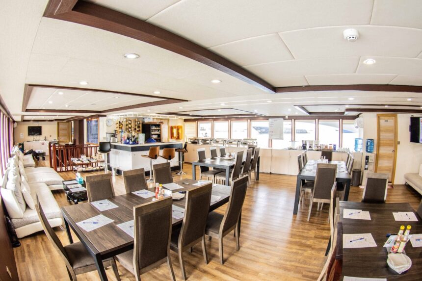 Dining saloon and bar area aboard the Emperor Serenity