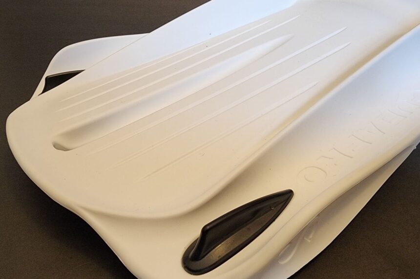 Angled close-up of the Seawing Supernova blade showing the molded ribs and raised winglet