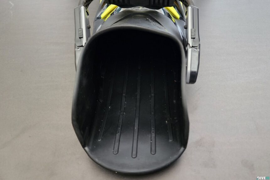 Open foot pocket of the TUSA Hyflex Switch seen head on, showing the ribbed footbed