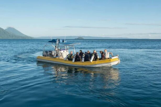Dive tender ferrying divers out from MV Oceania