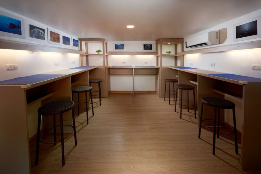 Photo gallery lounge and bar seating aboard the Solitude One