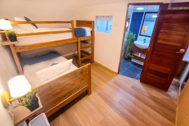 Bunk cabin aboard the Solitude One with an ensuite bathroom