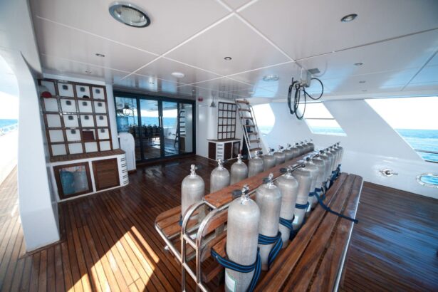Nitrox tanks stored in a dedicated fill room aboard the Betelgueser