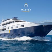 Master Liveaboards' Blue Horizon liveaboard yacht underway on calm seas