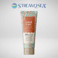 Stream2Sea Coral Care mineral sunscreen tube with SPF 30 label on a white background