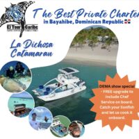 El Tour Caribe promo graphic for the La Dichosa catamaran charter in Bayahibe, Dominican Republic