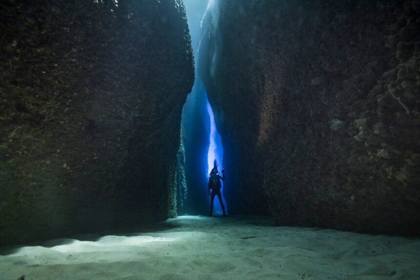Diving The Solomon Islands Pygmy Leru Cut One of the most iconic dives in the Solomons, Leru Cut makes for an amazing photo. (Photo by Matt Smith)