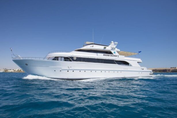 Golden Dolphin II liveaboard dive yacht underway at sea