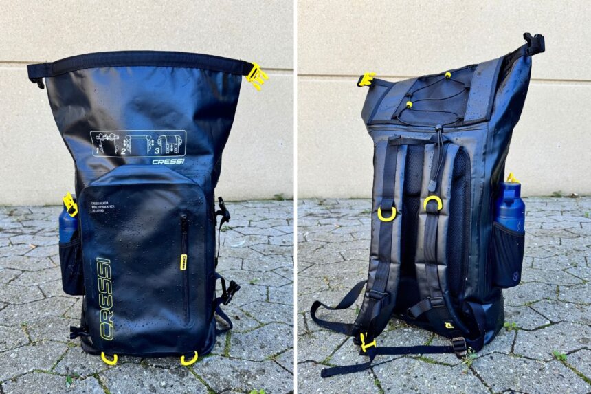 Cressi Venom Dry Backpack Waterproof Performance The rolltop opening of the Cressi Venom