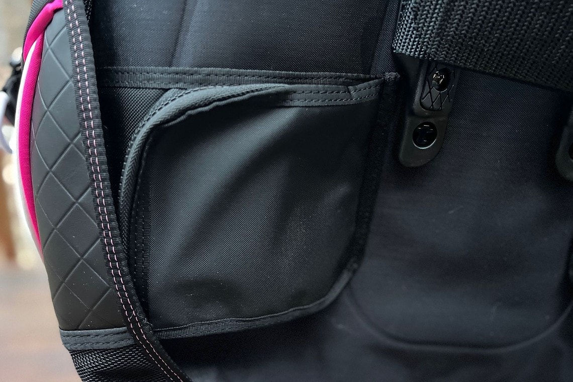 Close-up of the TUSA Tina's integrated weight pocket seated in the front of the BCD