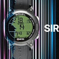 Mares Sirius L dive computer showing depth, no-deco time and temperature readings