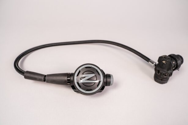 Complete Zeagle F8 regulator laid out with the second stage, hose and first stage