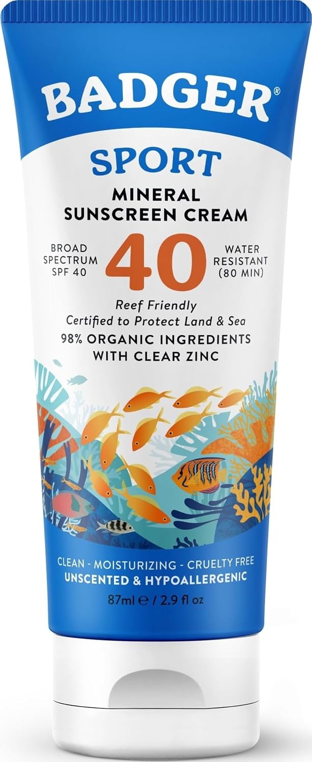 Badger Sport Mineral Sunscreen SPF 40 Zinc Oxide