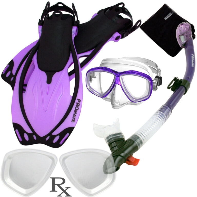 Promate Prescription Purge Mask Snorkeling Set with Fins Bag